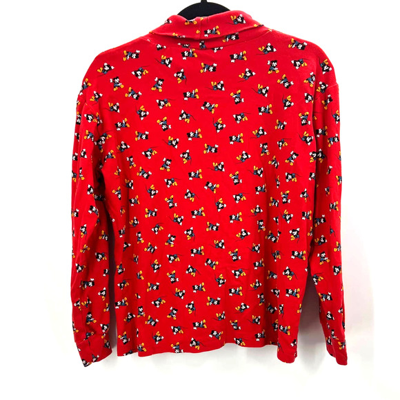 Disney Mickey Mouse Vintage Mickey Co Moc Turtle Neck Sweater Large 100% Cotton - Picture 2 of 9